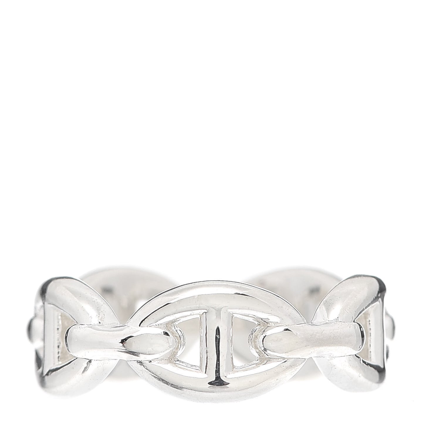 Sterling Silver PM Chaine d'Ancre Enchainee Band Ring 52 6