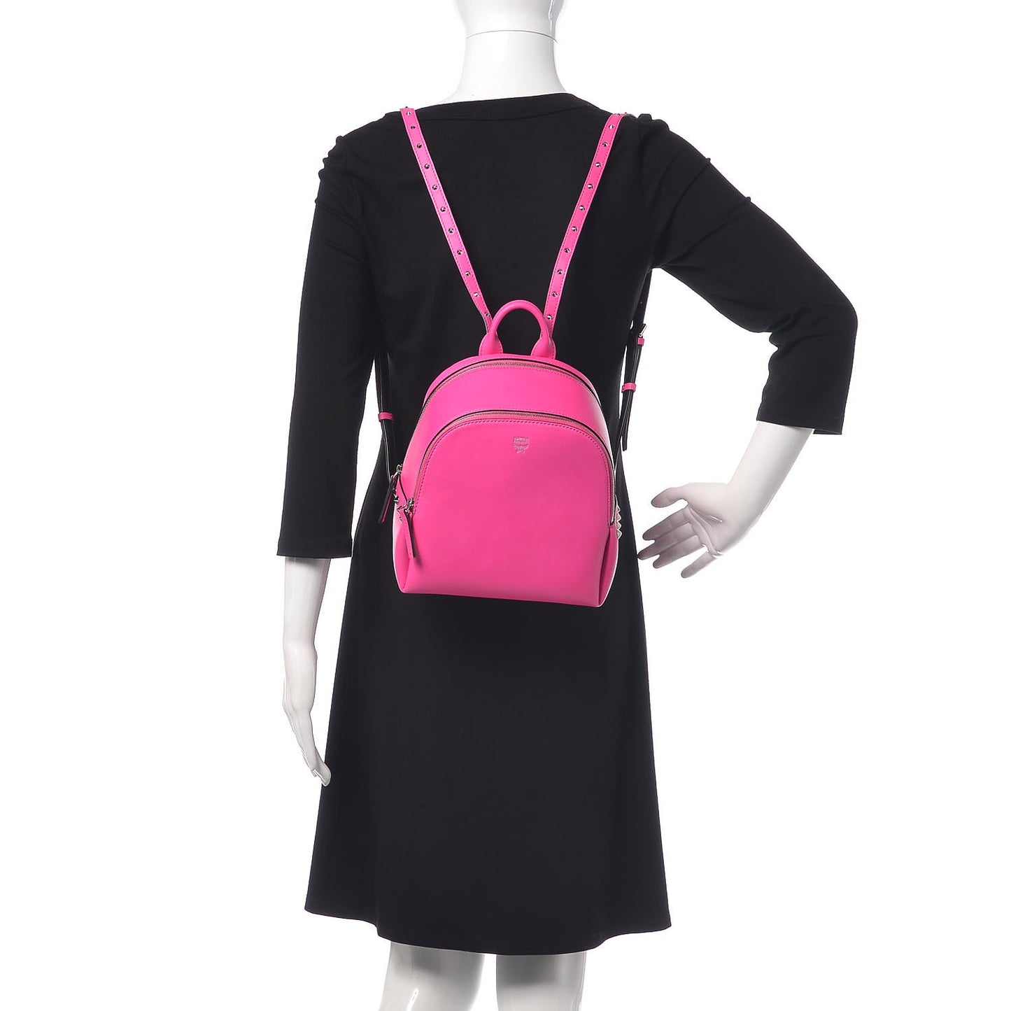 Calfskin Mini Duchess Polke Studs Backpack Electric Pink