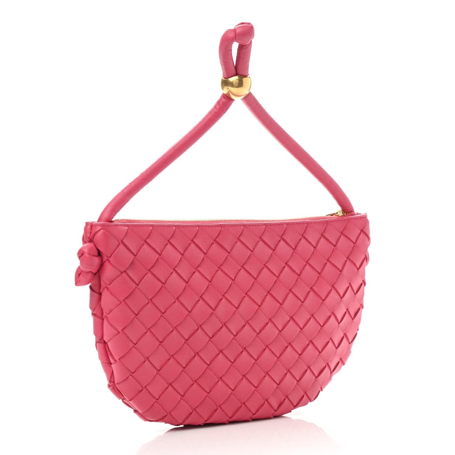 Bottega Veneta Nappa Intrecciato Small Turn Pouch Cranberry 3 of 6