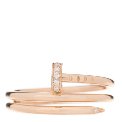 Cartier 18K Pink Gold Diamond Double Juste Un Clou Ring 55 7.25 1 of 3