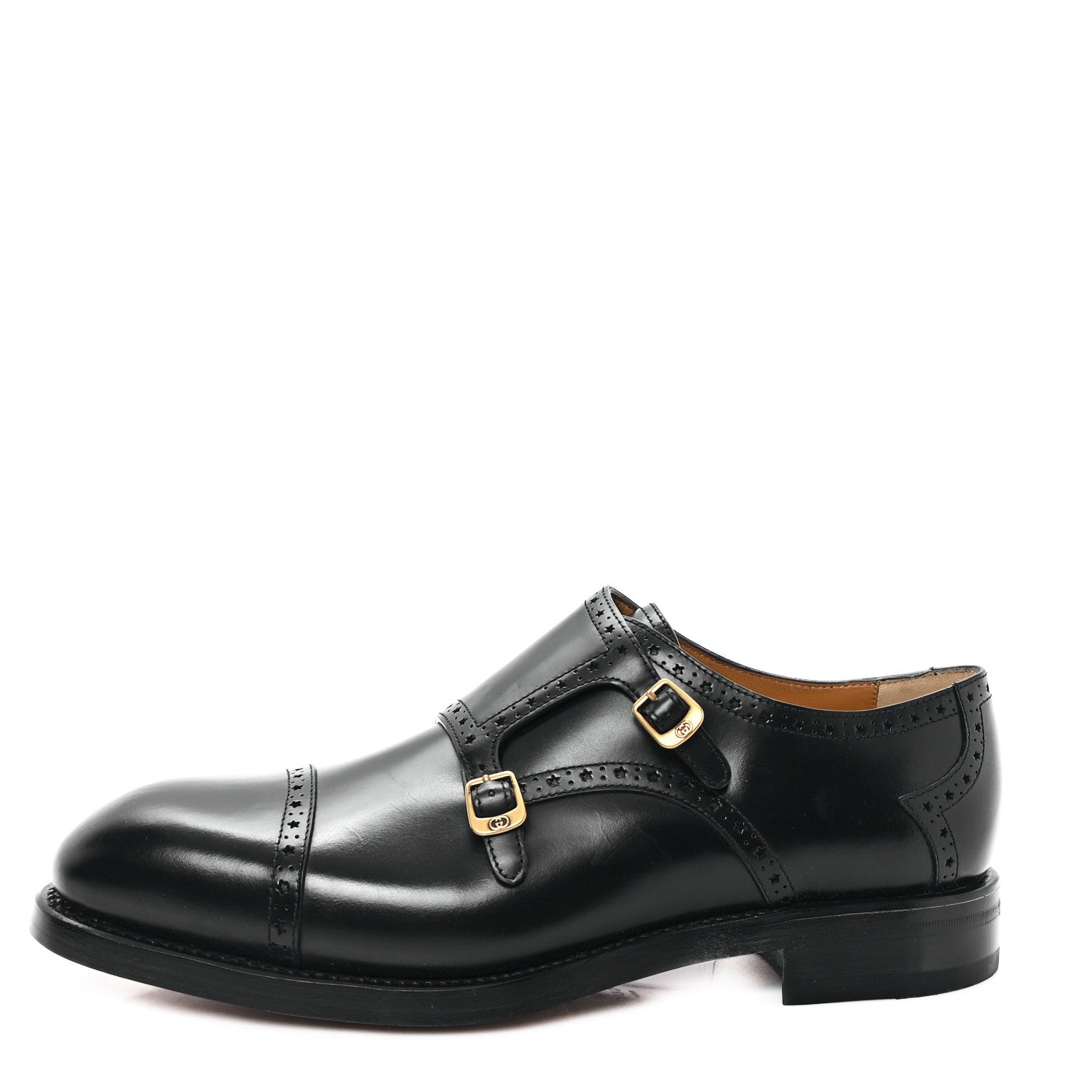 Gucci Calfskin Mens Double Monk Strap Loafers 11.5 Black 1 of 11