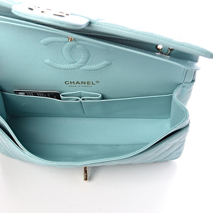 Chanel Caviar Quilted Medium Double Flap Light Blue 5 of 14
