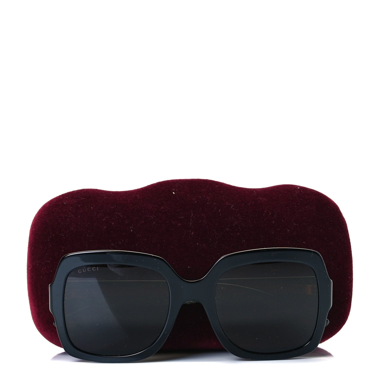 Gucci Acetate Square Frame Web Glitter Sunglasses GG0036S Black Green 5 of 5