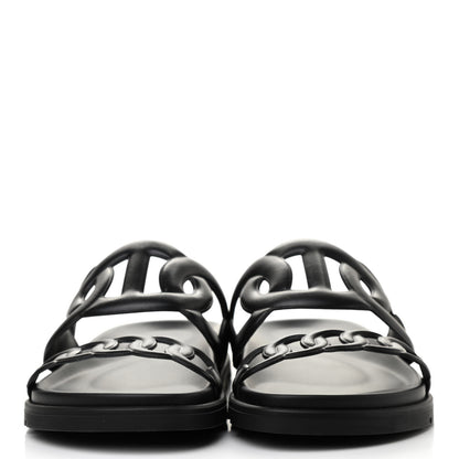 Hermes Nappa Extra Sandals 36.5 Black 2 of 8