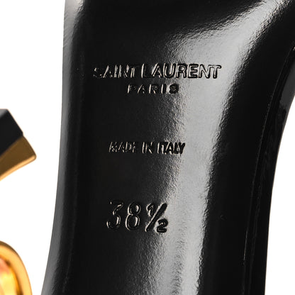 Saint Laurent Patent Calfskin Opyum 85 Sandals 38.5 Black 6 of 9