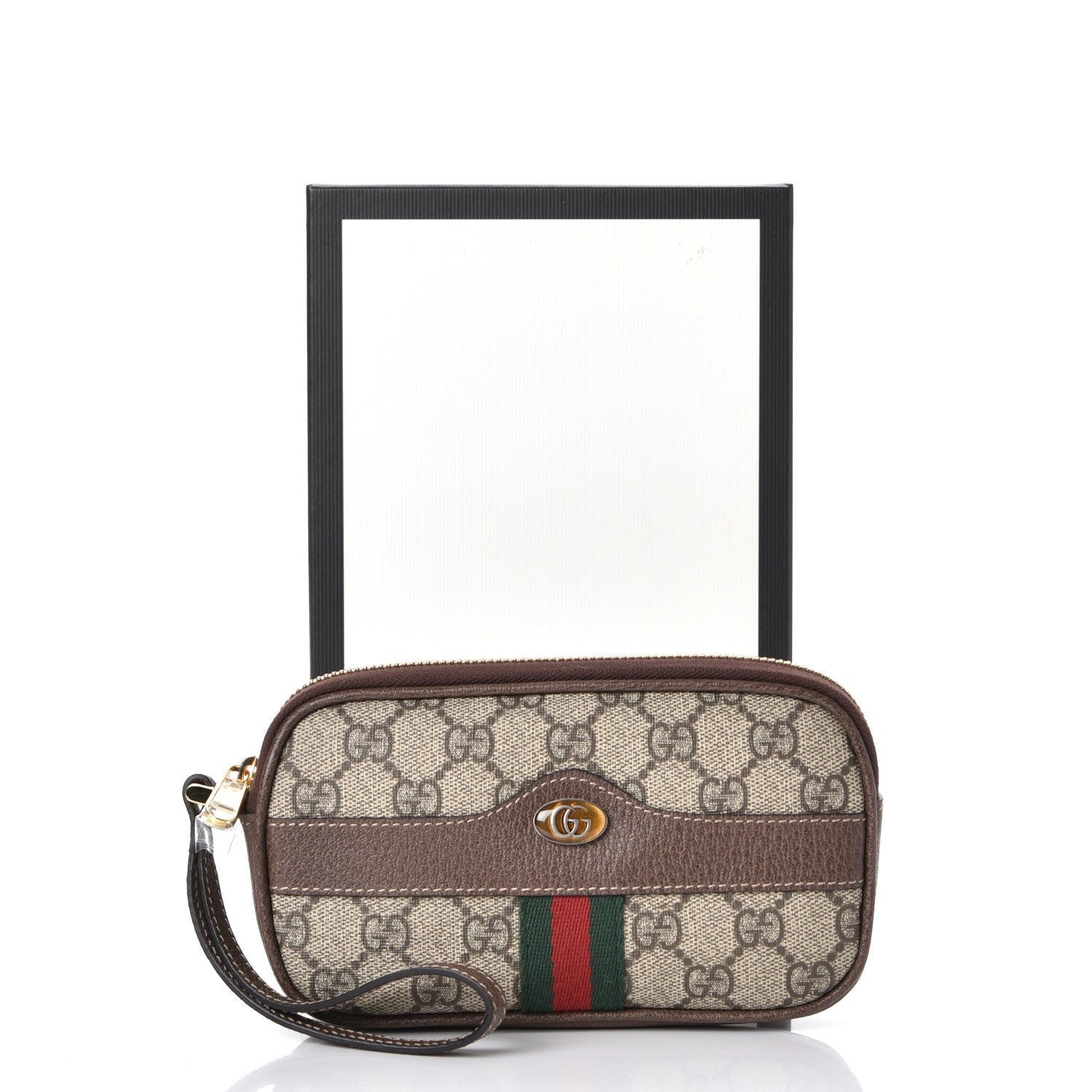 Gucci GG Supreme Monogram Ophidia Phone Case Wristlet Brown 8 of 8