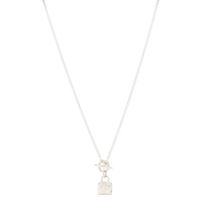 Hermes Sterling Silver Birkin Amulette Pendant Necklace 1 of 6