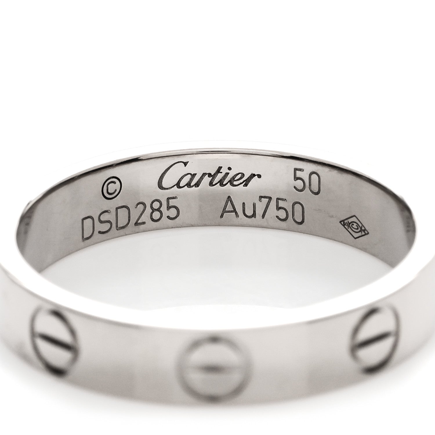 Cartier 18K White Gold 3.5mm LOVE Wedding Band Ring 50 5.25 3 of 3