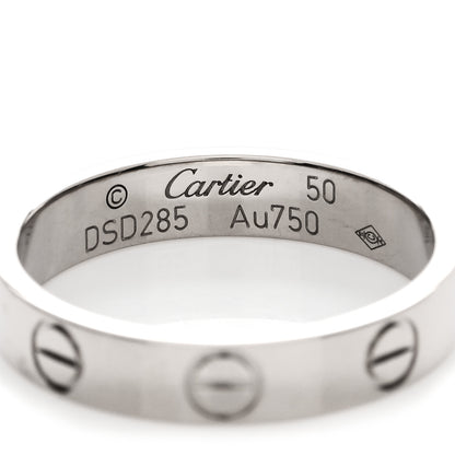 Cartier 18K White Gold 3.5mm LOVE Wedding Band Ring 50 5.25 3 of 3