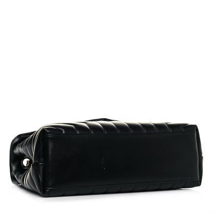 Saint Laurent Calfskin Y Quilted Monogram Medium Loulou Chain Satchel Black 4 of 11