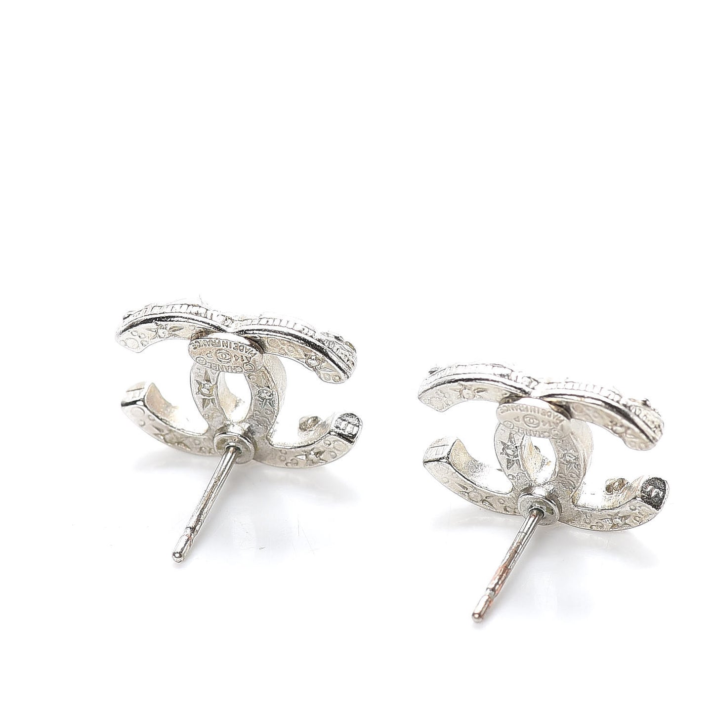Crystal CC Earrings Silver