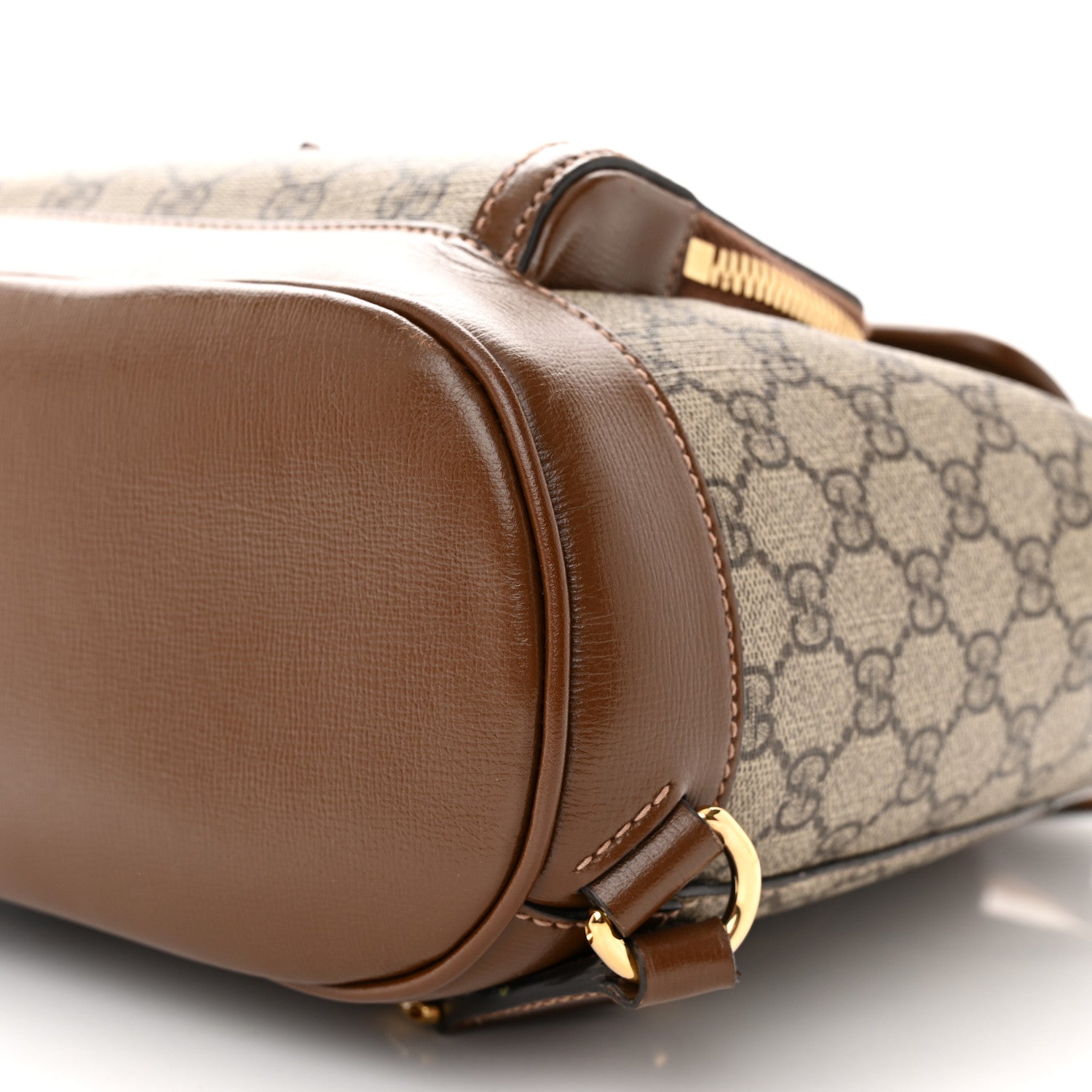 Gucci GG Supreme Monogram Azalea Calfskin Retro Interlocking G Buckle Backpack Beige Ebony Brown Sugar 9 of 9