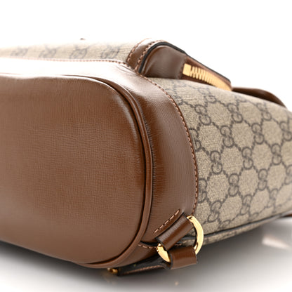 Gucci GG Supreme Monogram Azalea Calfskin Retro Interlocking G Buckle Backpack Beige Ebony Brown Sugar 9 of 9