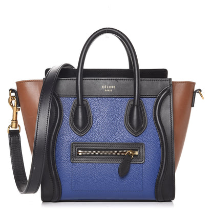 Celine Smooth Drummed Calfskin Nano Tri-Color Luggage Indigo 1 of 7