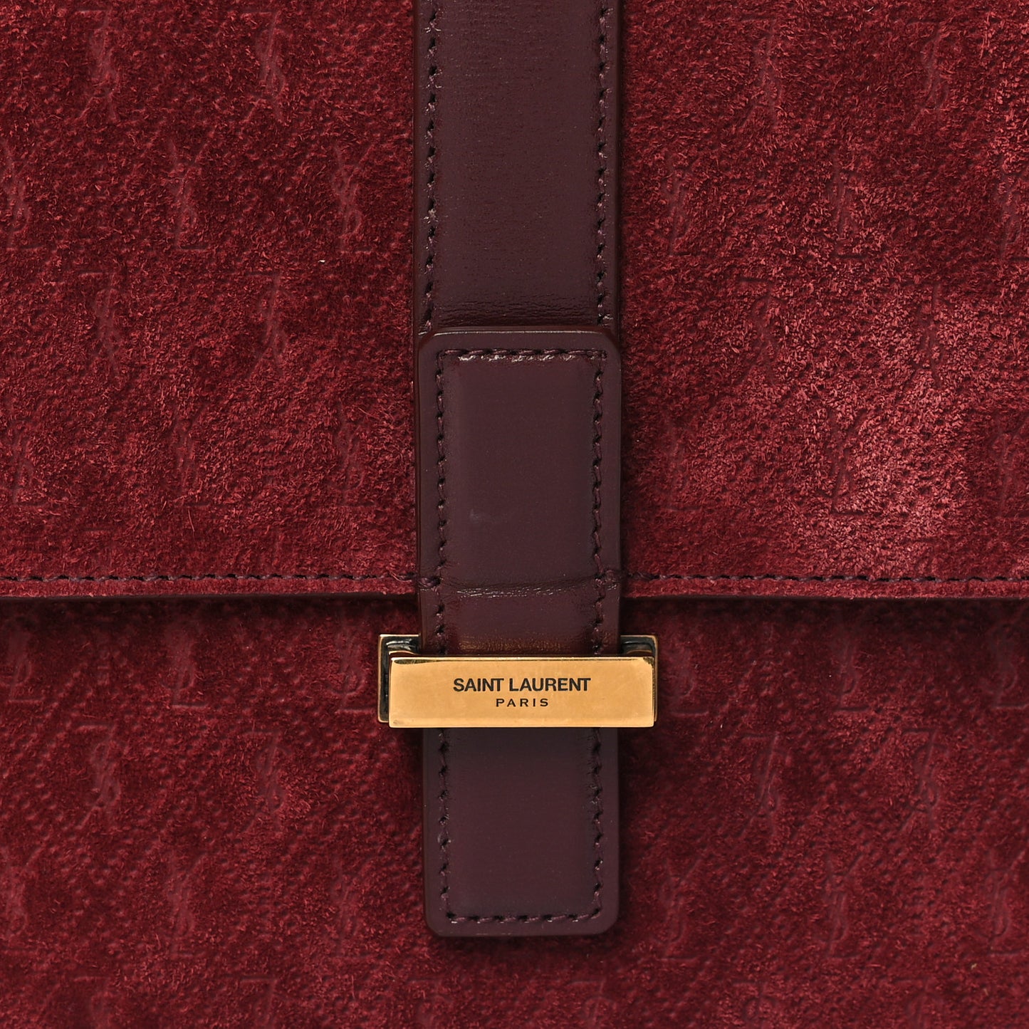Suede All-Over Monogram Small Le Monogramme Satchel Rouge