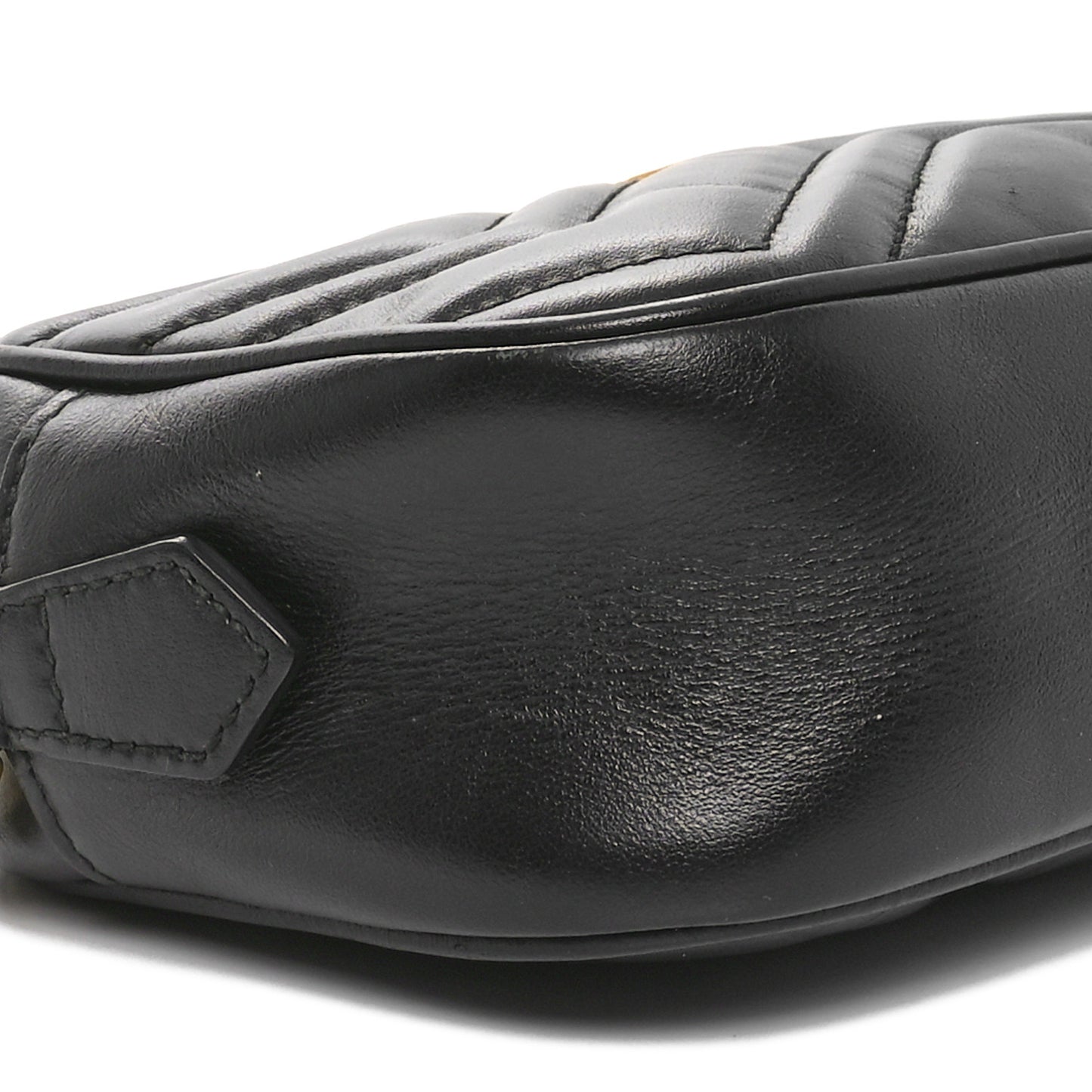 Calfskin Matelasse Mini GG Marmont Chain Shoulder Bag Black