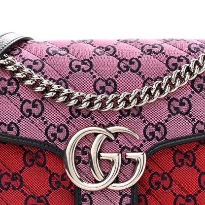 Gucci Monogram Multicolor Matelasse Diagonal Small GG Marmont Shoulder Bag Pink Blue Red Yellow Green 8 of 10