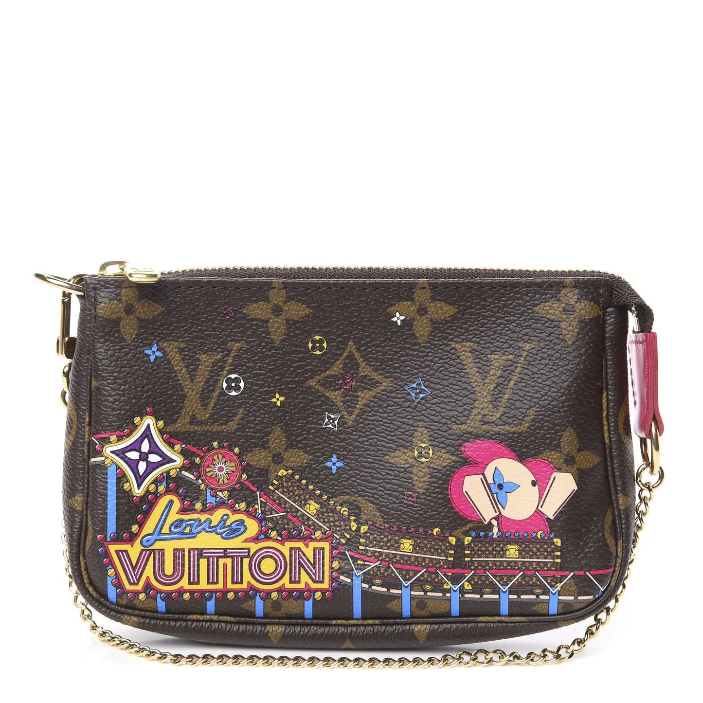Monogram 2020 Christmas Animation Roller Coaster Mini Pochette Accessories Pivoine