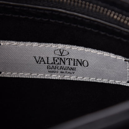 Valentino Garavani Pebbled Calfskin Star Rockstud Rolling Wristlet Clutch Black 8 of 9