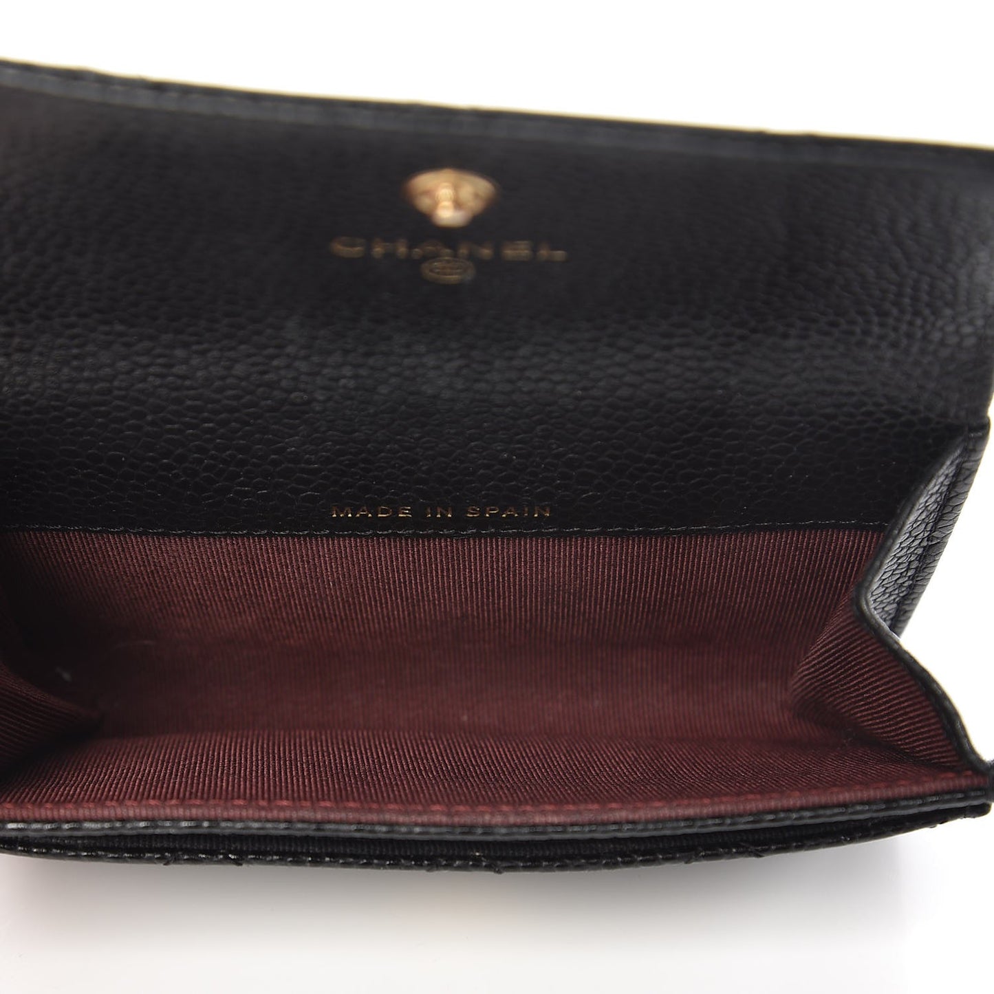 Caviar Quilted Flap Card Holder Black
