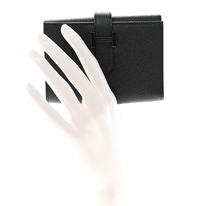Hermes Epsom Tri-Fold Compact Monochrome Bearn Wallet Black 2 of 8