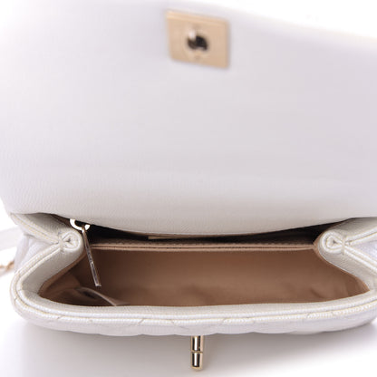 Chanel Iridescent Caviar Quilted Extra Mini Coco Handle Flap White 5 of 10