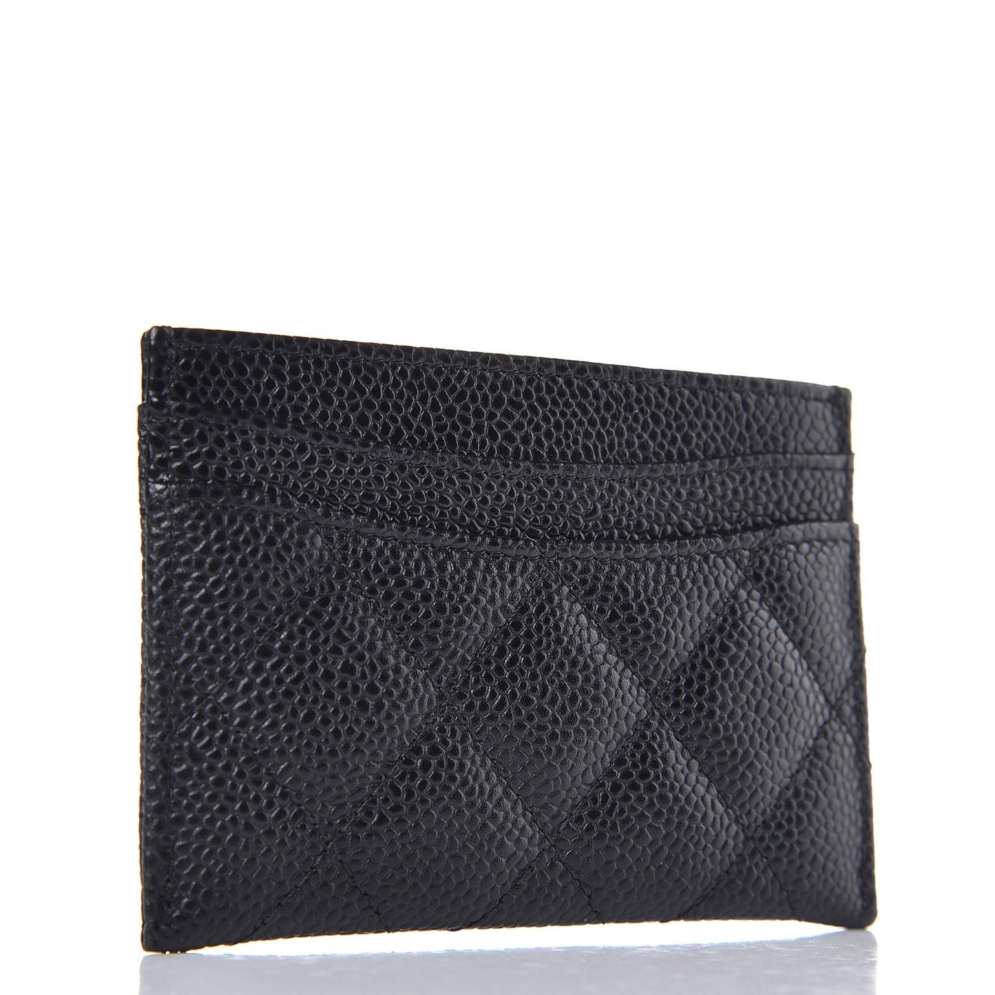 Caviar Quilted Card Holder Black