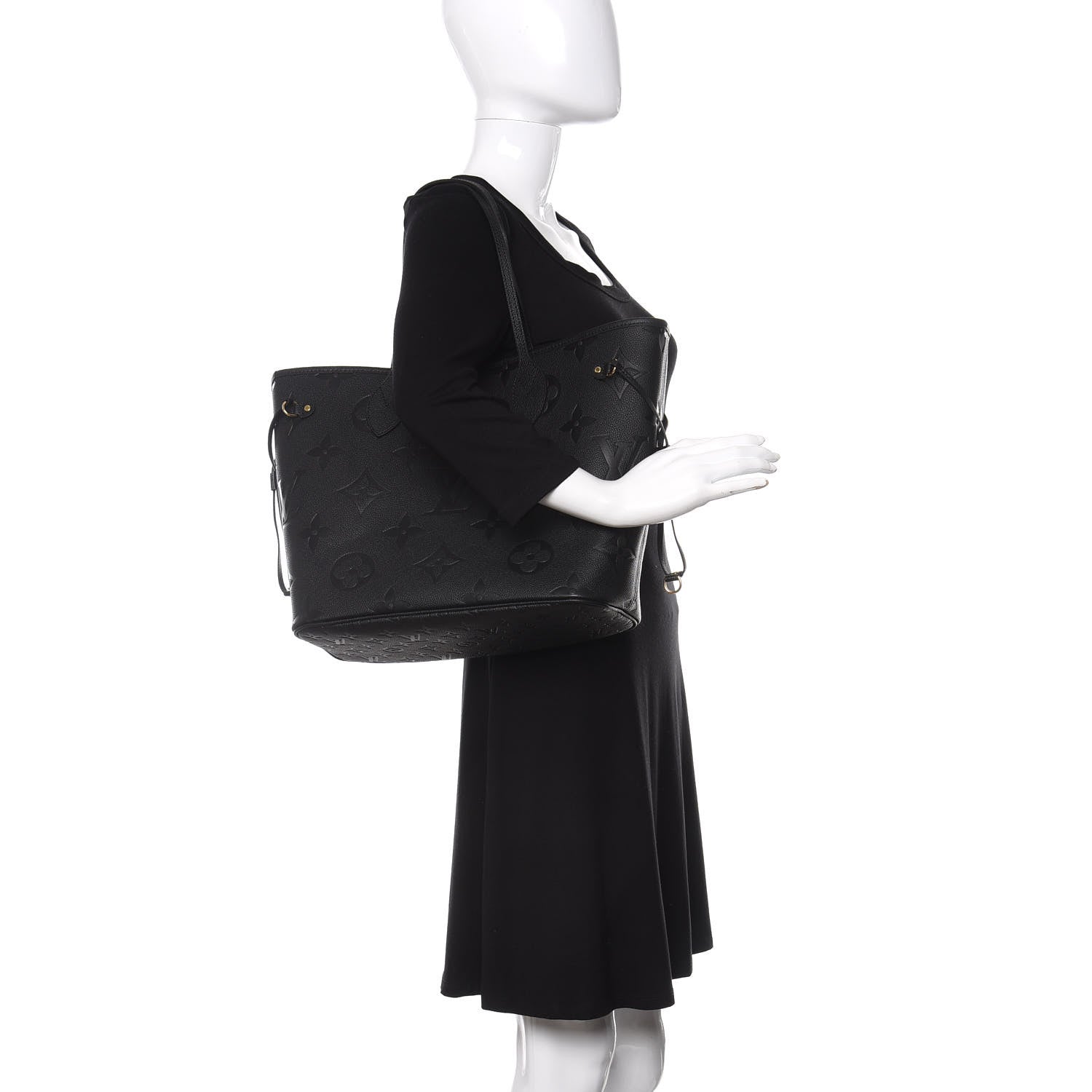 Louis Vuitton Empreinte Monogram Giant Neverfull MM Black 2 of 12