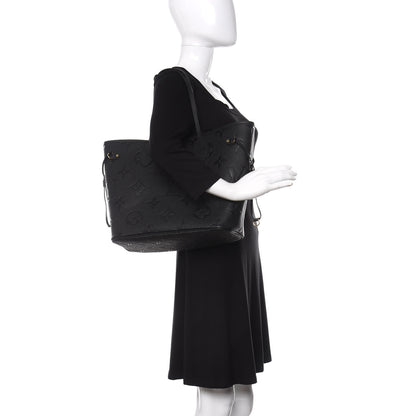 Louis Vuitton Empreinte Monogram Giant Neverfull MM Black 2 of 12