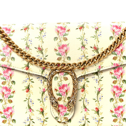 Gucci Calfskin Floral Print Mini Dionysus Chain Wallet Ivory Pink 8 of 10