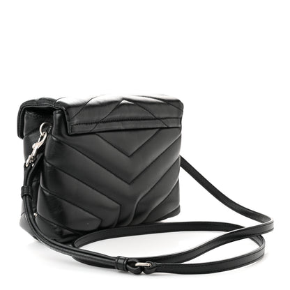 Saint Laurent Calfskin Y Quilted Monogram Toy Loulou Crossbody Bag Black 3 of 11