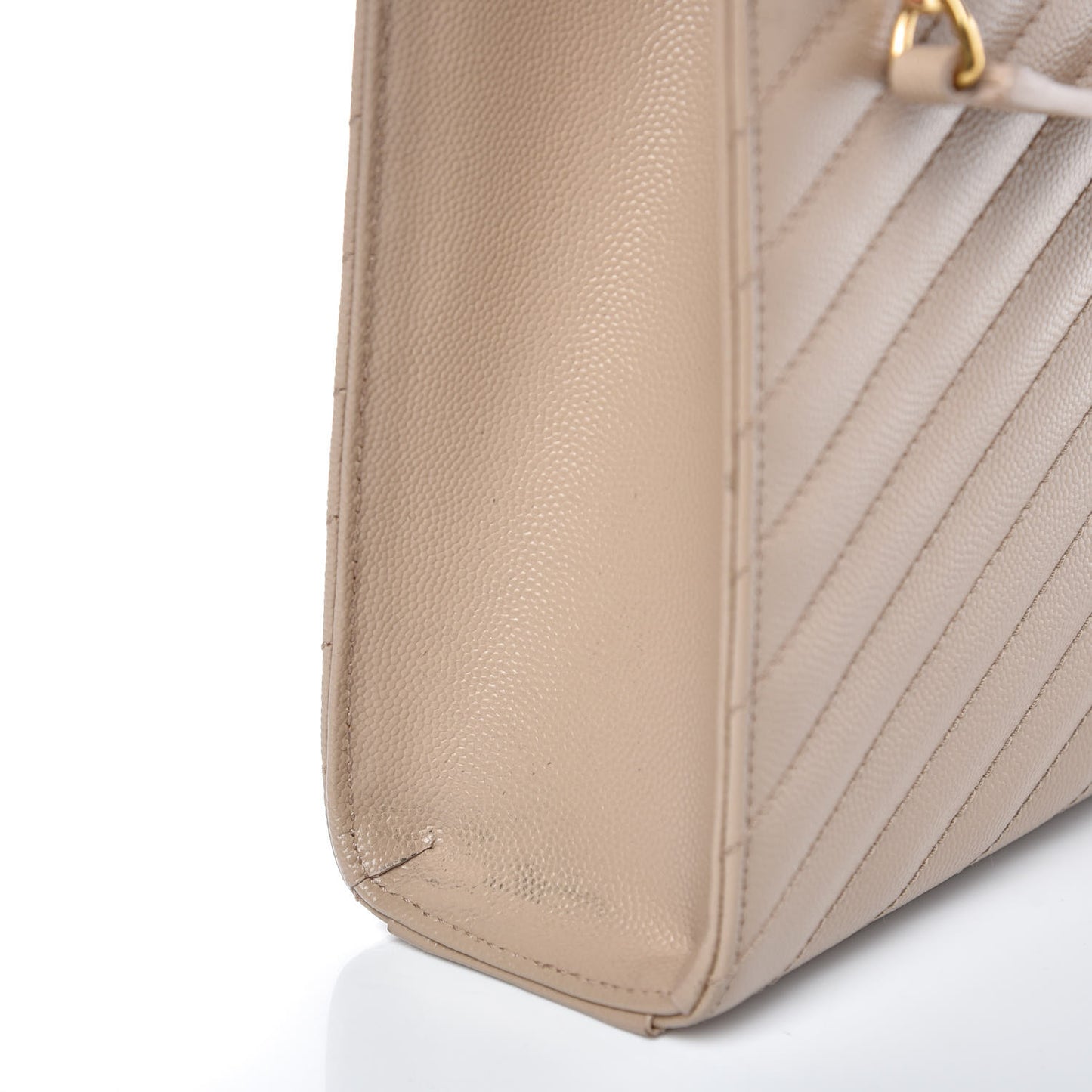 Grain De Poudre Matelasse Chevron Large Monogram Satchel Dark Beige