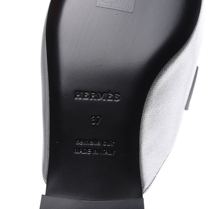 Hermes Metallic Nappa Trocadero Mule 37 Gris Argento 6 of 9