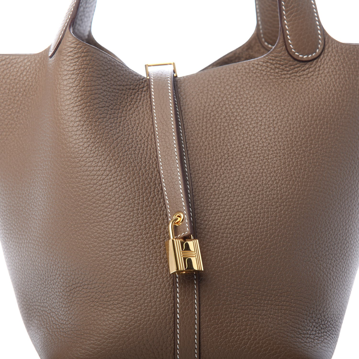 Hermes Taurillon Clemence Picotin Lock 22 MM Etoupe 9 of 9