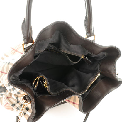 Burberry Haymarket Check Medium Golderton Tote Chocolate 5 of 8