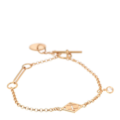 Hermes 18K Rose Gold Diamond Gambade Bracelet SH 1 of 4