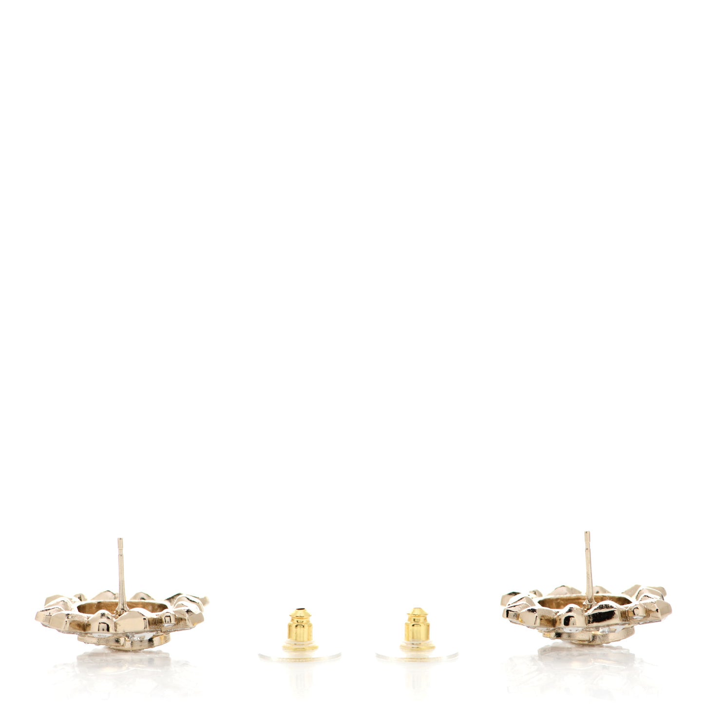 Crystal CC Square Earrings Gold