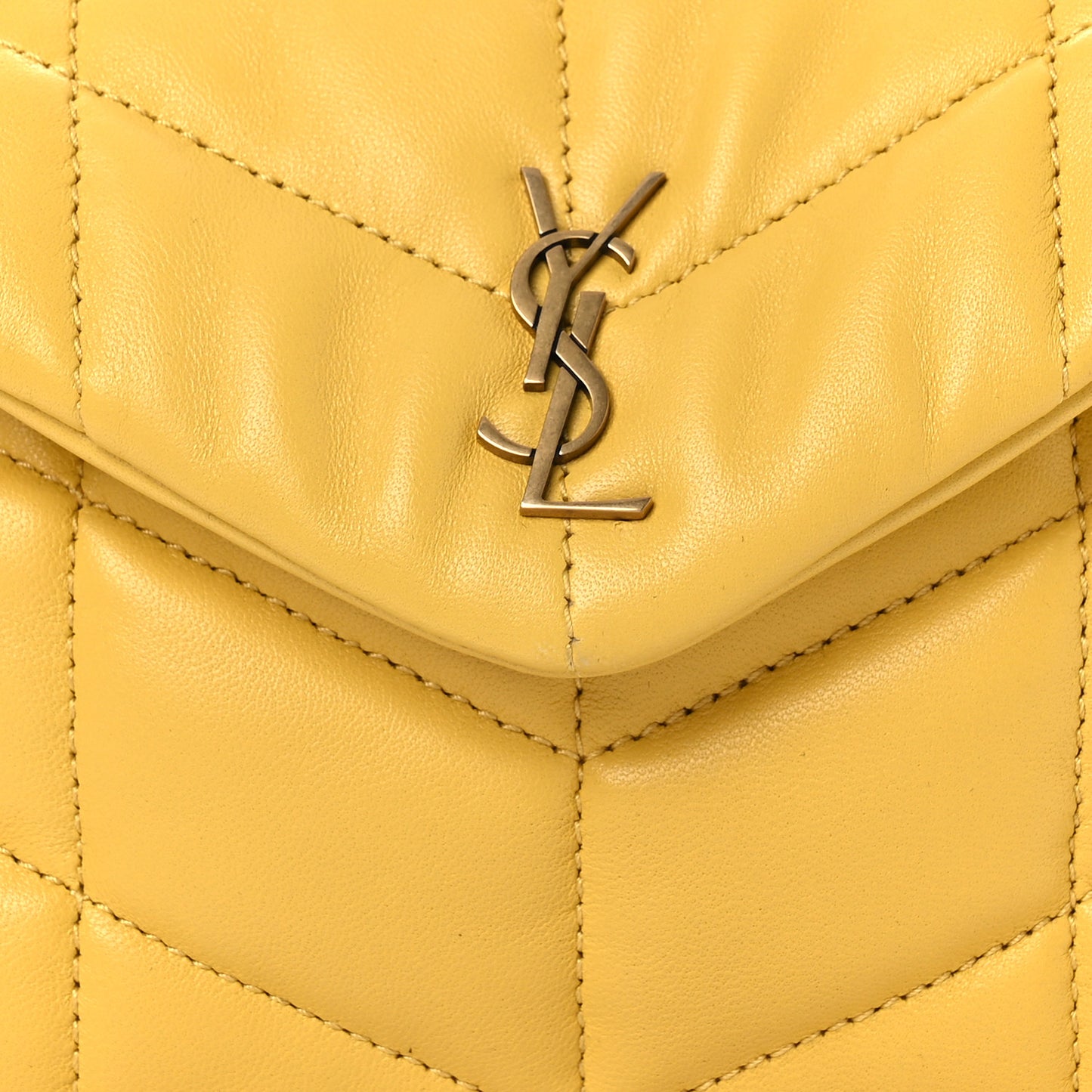 Lambskin Monogram Loulou Puffer Pouch Clutch Sunflower