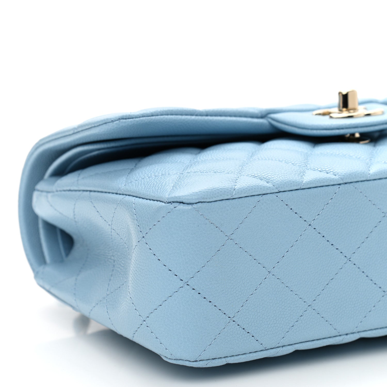 Chanel Caviar Quilted Small Double Flap Light Blue 9 of 10