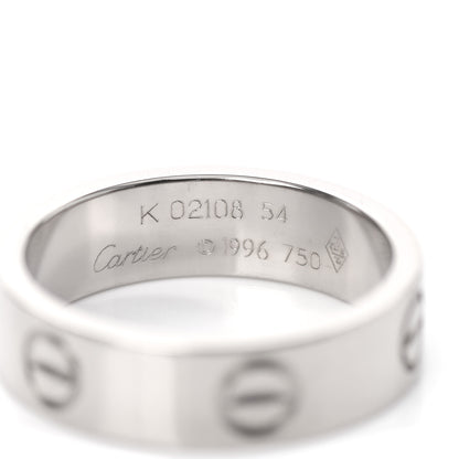 Cartier 18K White Gold 5.5mm LOVE Ring 54 6.75 4 of 4