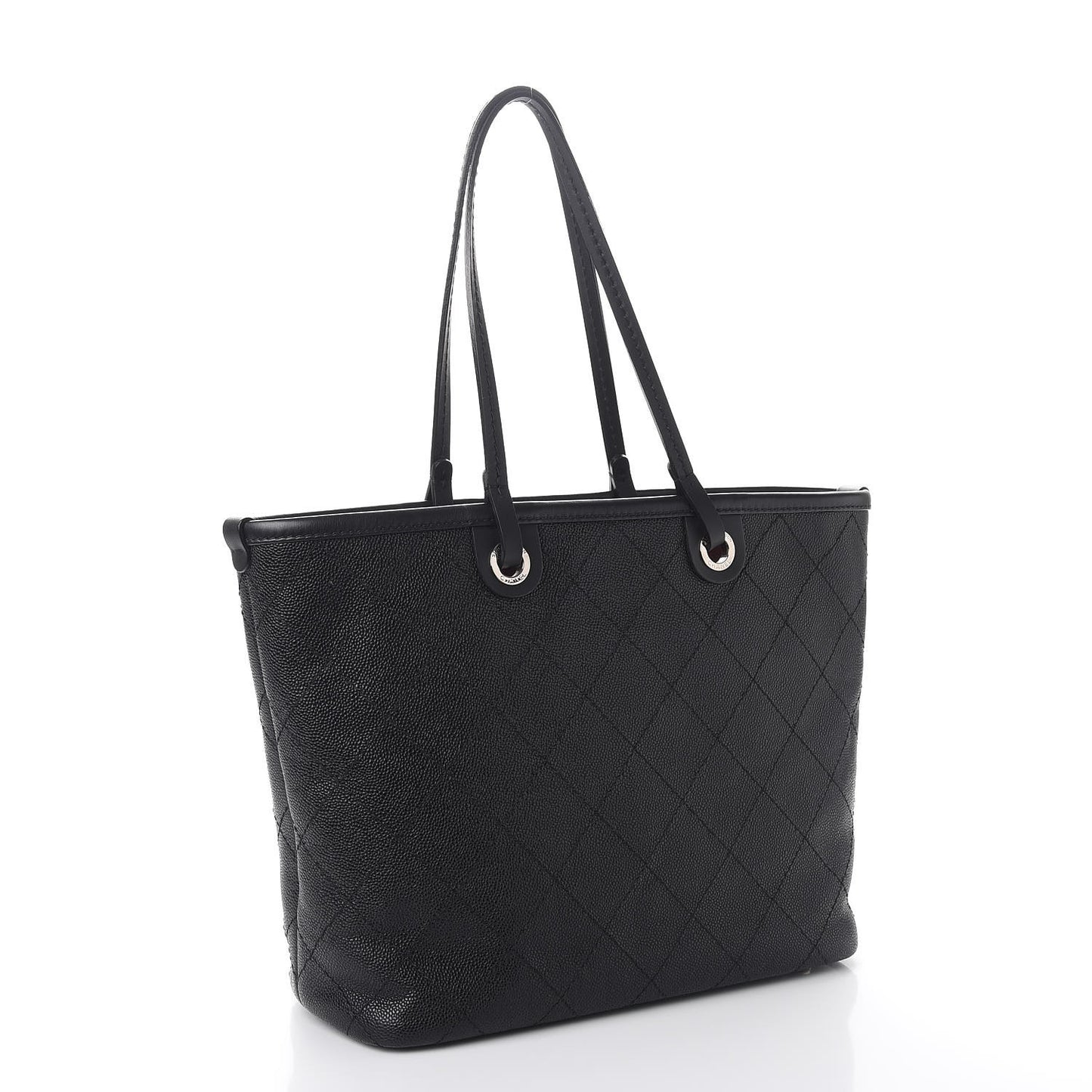 Grained Calfskin Shopping Fever Tote Black
