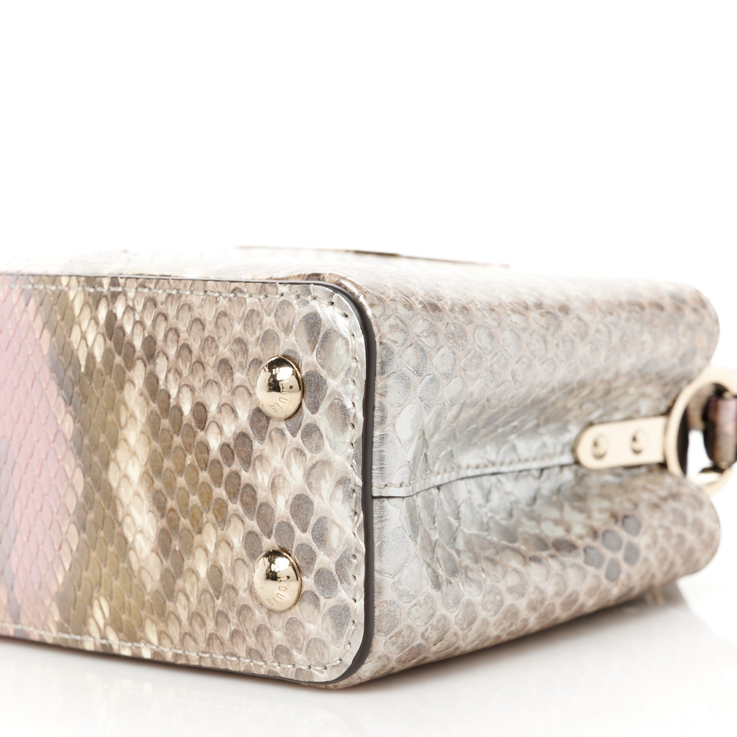 Louis Vuitton Metallic Snakeskin Capucines Mini Dore 9 of 9