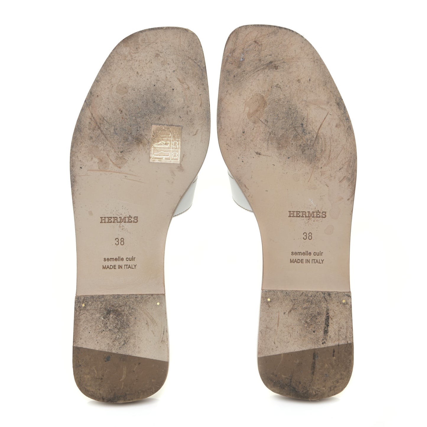 Box Calfskin Oran Sandals 38 White