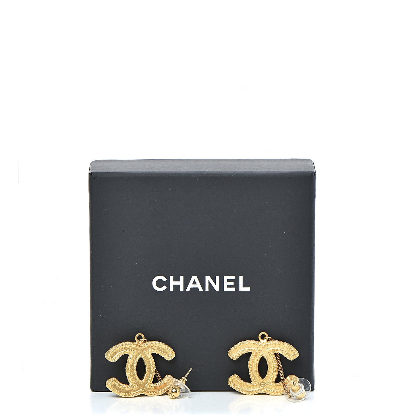 CC Drop Earrings Matte Gold