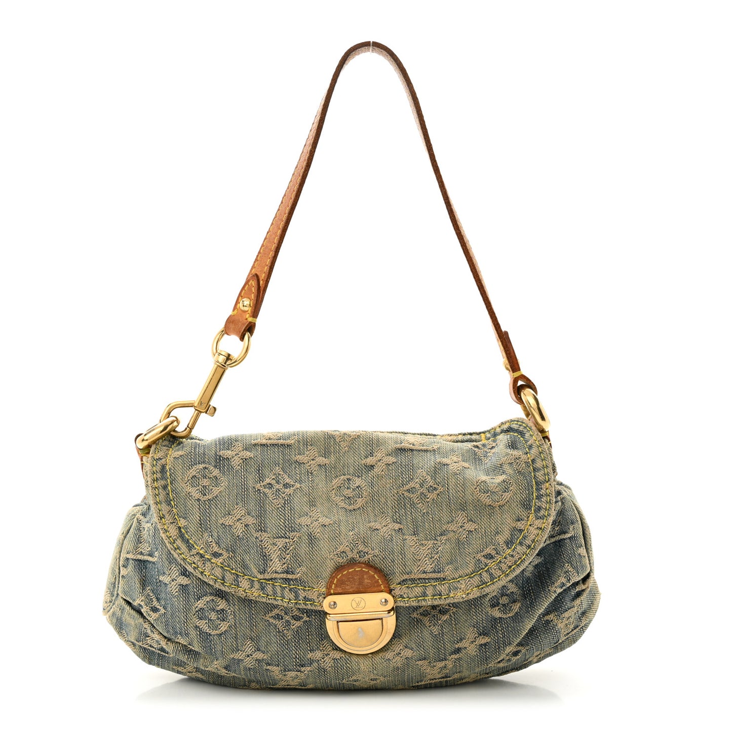 Monogram Denim Mini Pleaty Blue