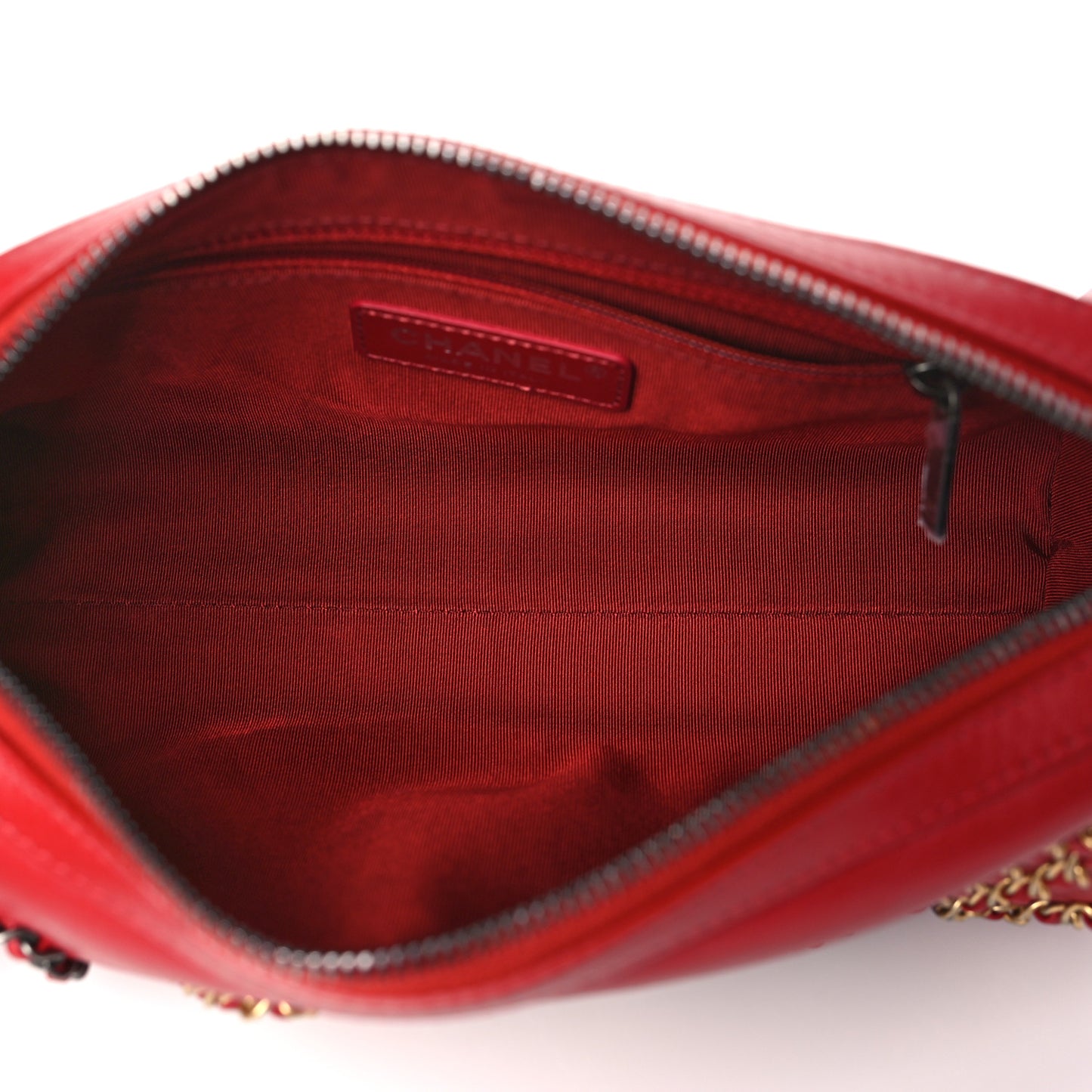 Calfskin Chain 20s Signature Bowling Bag Red