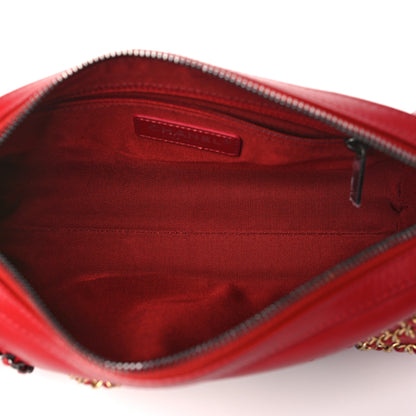 Chanel Calfskin Chain 20s Signature Bowling Bag Red 7 of 9