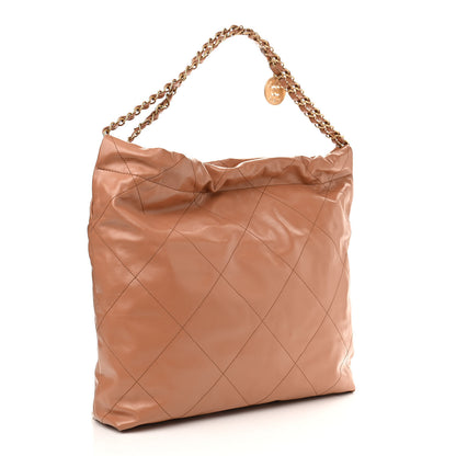 Chanel Shiny Calfskin Quilted Chanel 22 Camel 4 of 12