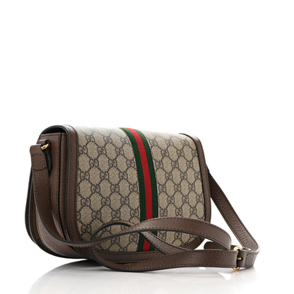 Gucci GG Supreme Monogram Web Small Ophidia Flap Messenger Bag Brown 3 of 15
