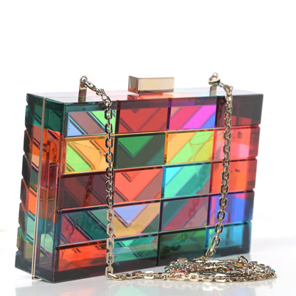 Valentino Garavani Acrylic 1973 Clutch With Chain Multicolor 3 of 13